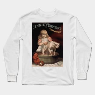 Vintage Girl bathing Dog Long Sleeve T-Shirt